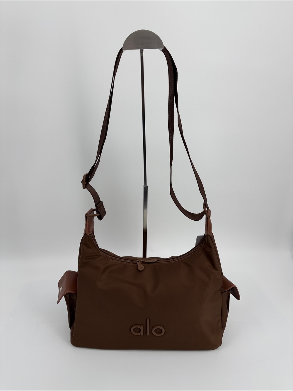 ALO Yoga Brown Nylon Messenger Crossbody Bag